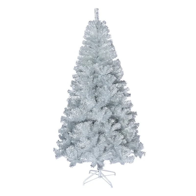 Artificial Silver Christmas Tree Dense Metallic Shimmer Tree With Metal Stand For Festive Holiday Home Party Decor Large Tall Tree