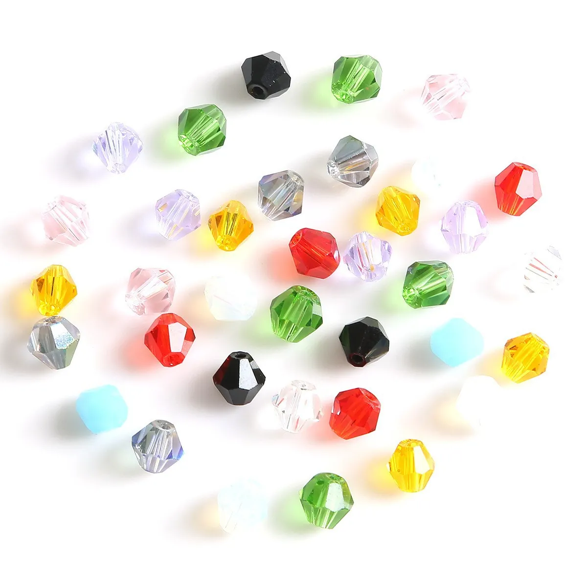 Faceted Bicone Crystal Glass Beads Multicolor Loose Beads For DIY Jewelry Making Necklaces Bracelets Accessories Crafts Hobby
