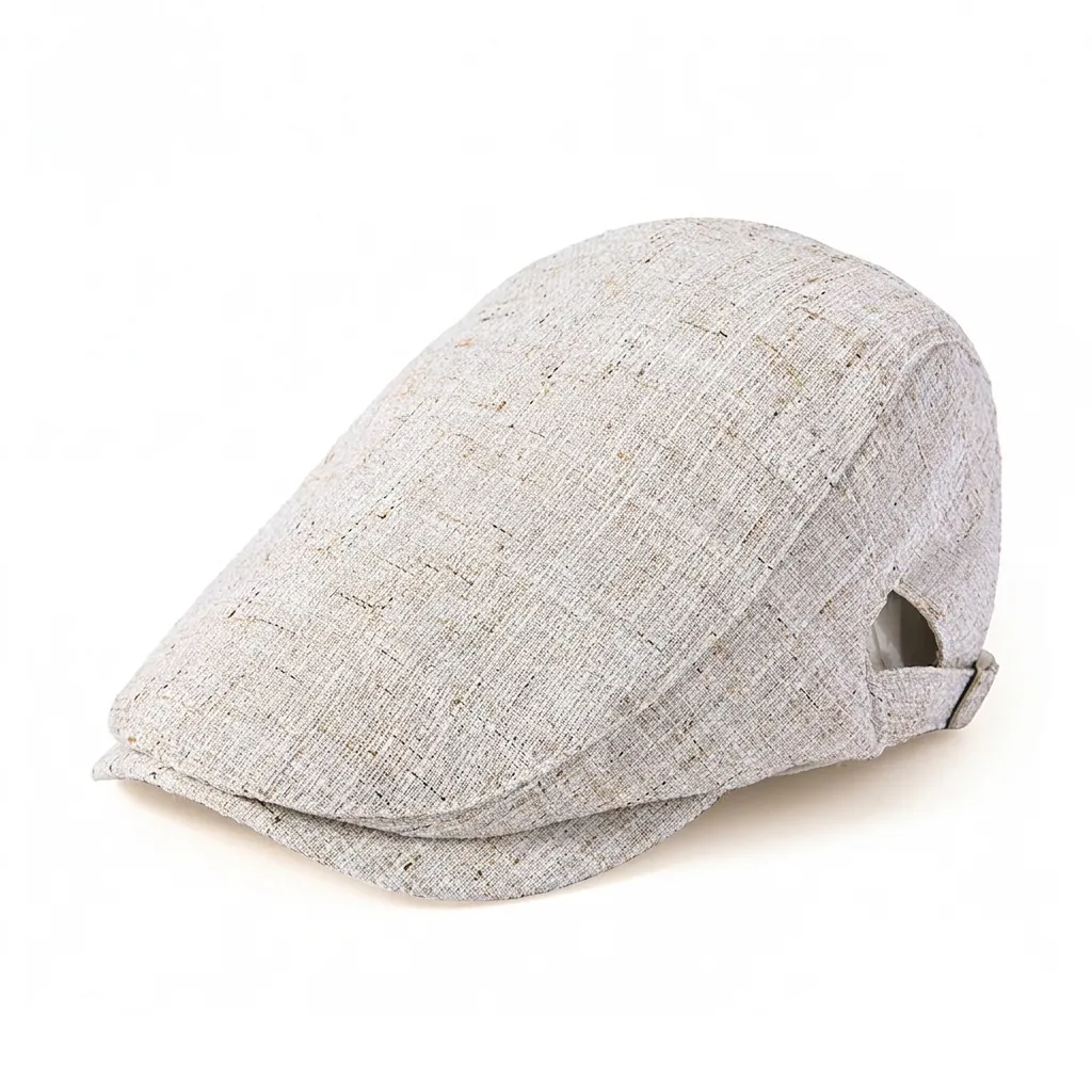 Hommes Vintage Respirant Mélange de Coton Béret Réglable Style Britannique Newsboy Casquette Été Protection Solaire Chapeau