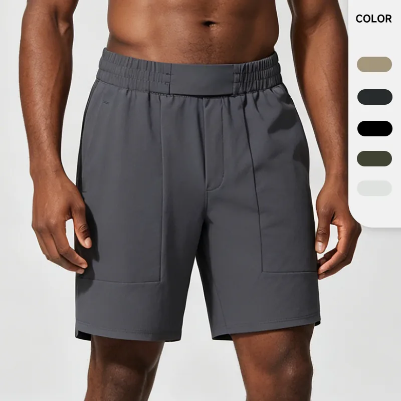 Men's Quick Dry Shorts Nylon Spandex Elastic Waist Side Slit Running Fitness Outdoor Gym Hiking Solid
