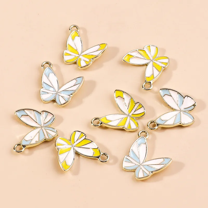 Süße Legierung Emaille Schmetterling Anhänger Für DIY Schmuckherstellung Bunte Tierform Schmetterling Charms Schmuckzubehör