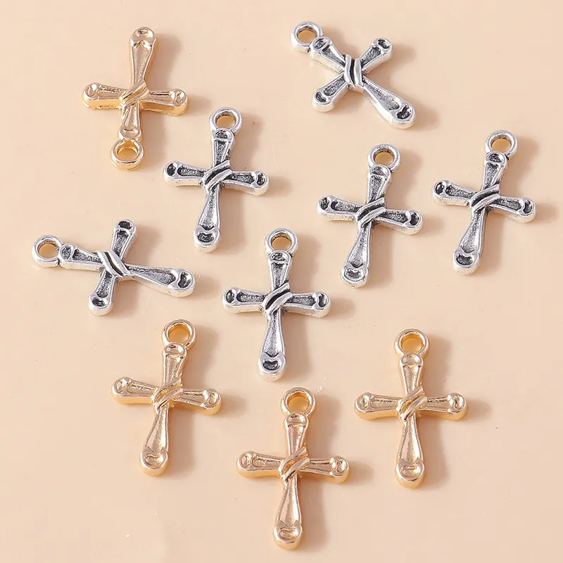 Vintage Alloy Cross Pendant Only Without Chain For DIY Jewelry Making Electroplated Metal Cross Charms Necklace Bracelet Accessories