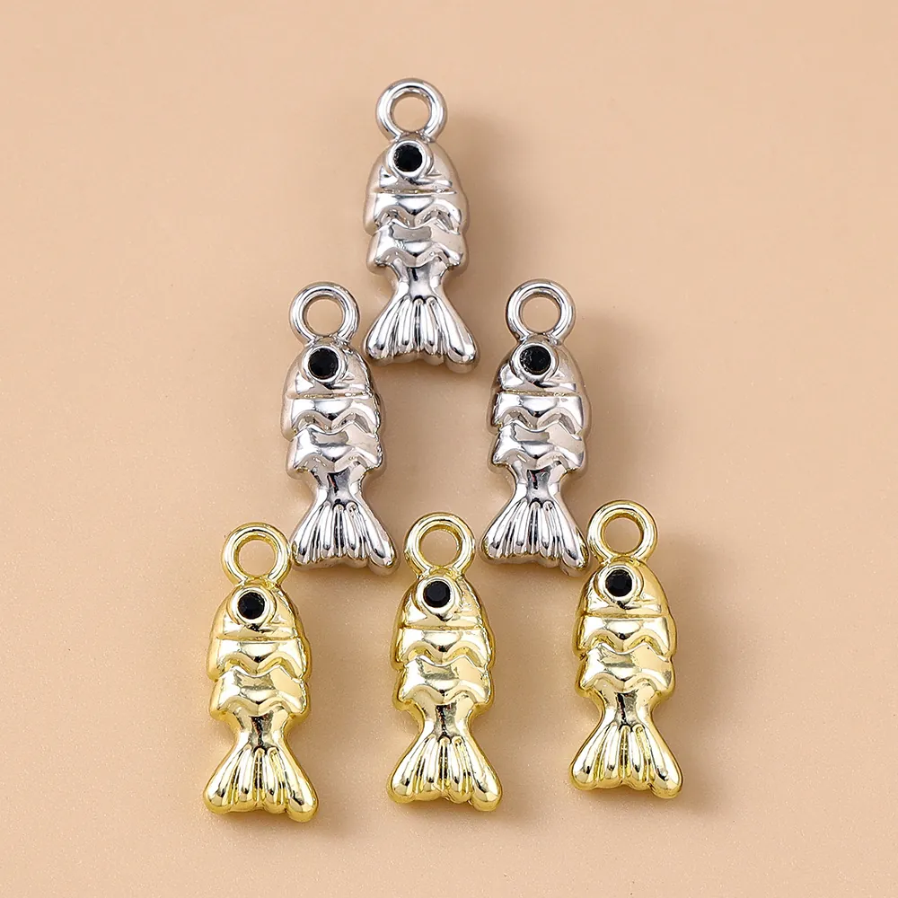 DIY Legering Karper Vis Bedeltjes Voor Sieraden Maken Zinklegering Dierlijke Hangers Met Zwart Oog Inleg Voor Ketting Armband Oorbellen