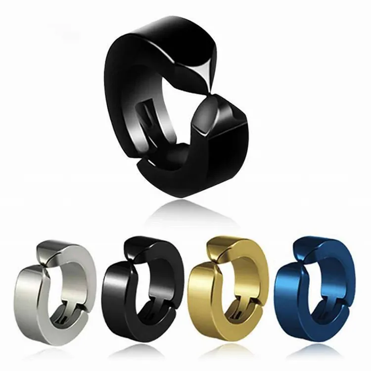 Boucles d'Oreilles à Clips Minimalistes en Acier Inoxydable Sans Perçage Helix Cartilage Hoop Pour Femmes Hommes Bijoux Géométriques