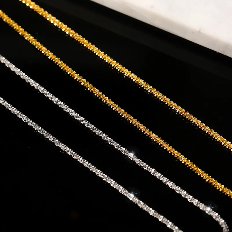 Collier Scintillant Gypsophile en Acier Inoxydable Plaqué Or 18K Chaîne Minimaliste Collier Bracelet Chevillère Bijoux Pour Femmes