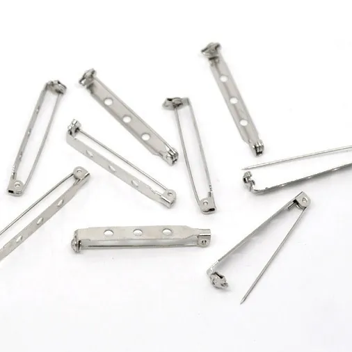 Spille da Balia in Ferro Argento Per Basi Di Spille Con Tre Fori Per Creazione Di Gioielli Fai Da Te Componenti Per Distintivi