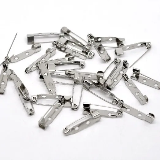 Basi per Spille in Ferro Tono Argento con Due Fori per la Creazione di Gioielli Fai-da-Te Distintivi Artigianali