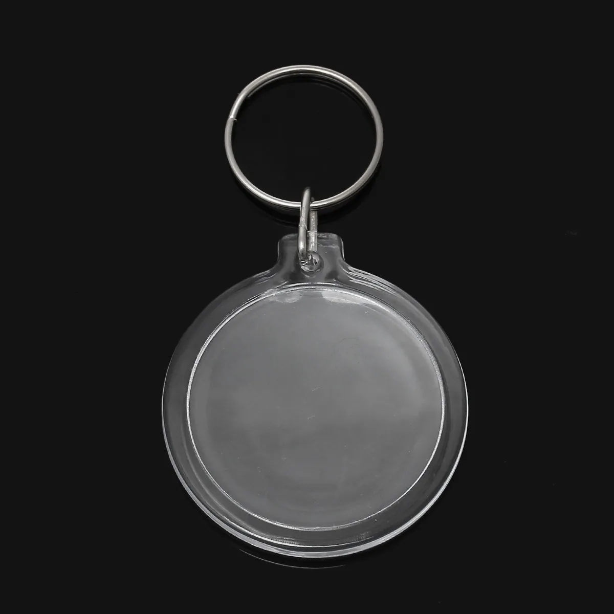 Portachiavi Circolare in Acrilico Trasparente con Inserto per Foto Fai da Te Anello per Foto Ricordi Accessori Regalo