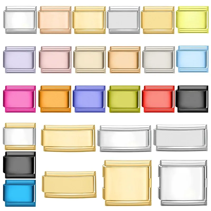 Maillons de Bracelet à Charmes Modulaires Italiens en Acier Inoxydable Accessoires de Bijoux DIY Or Argent Or Rose