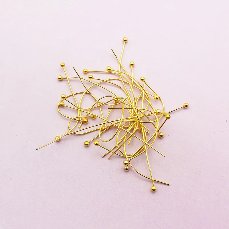Kupfer Kugelkopfnadeln Für Die Schmuckherstellung DIY Rundkopfnadeln Zum Auffädeln Gold Silber KC Gold Weiß K