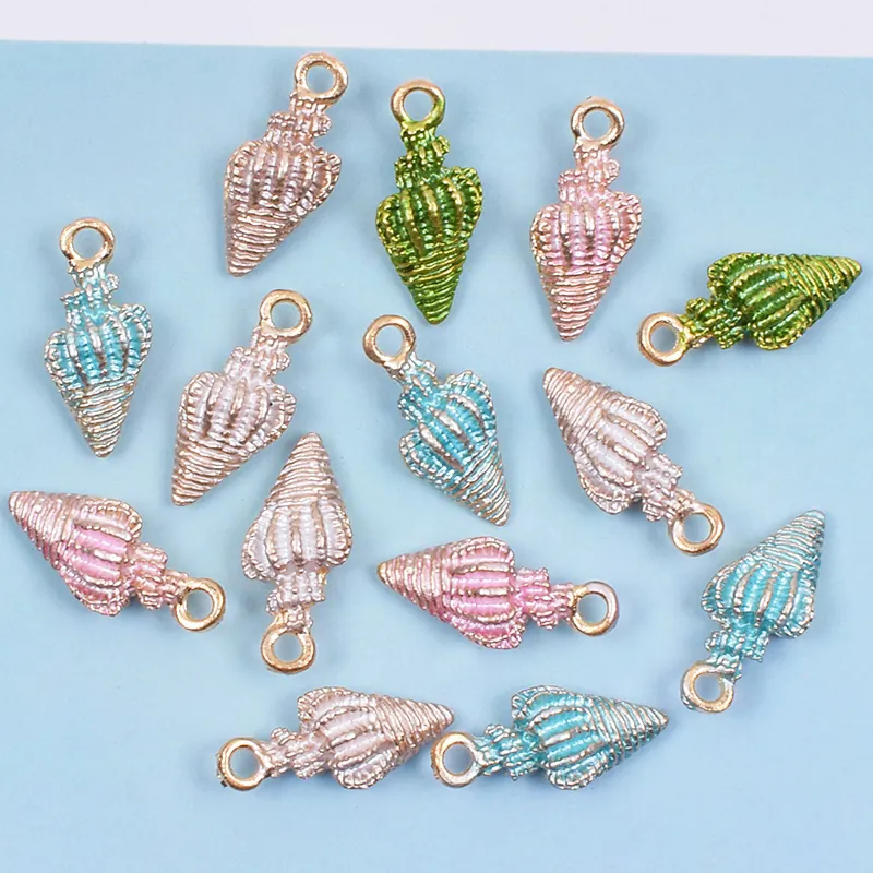 Legierung Emaille Meerschnecke Muschel Anhänger Für Schmuckherstellung DIY Armband Halskette Ohrringe Zubehör Marine Stil Bunte Anhänger