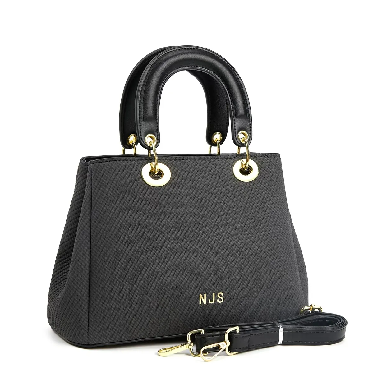 Sac Fourre-tout de Mode pour Femmes Texture Tissée Sac à Main Élégant en Cuir PU Avec Matériel Doré Sac Bandoulière