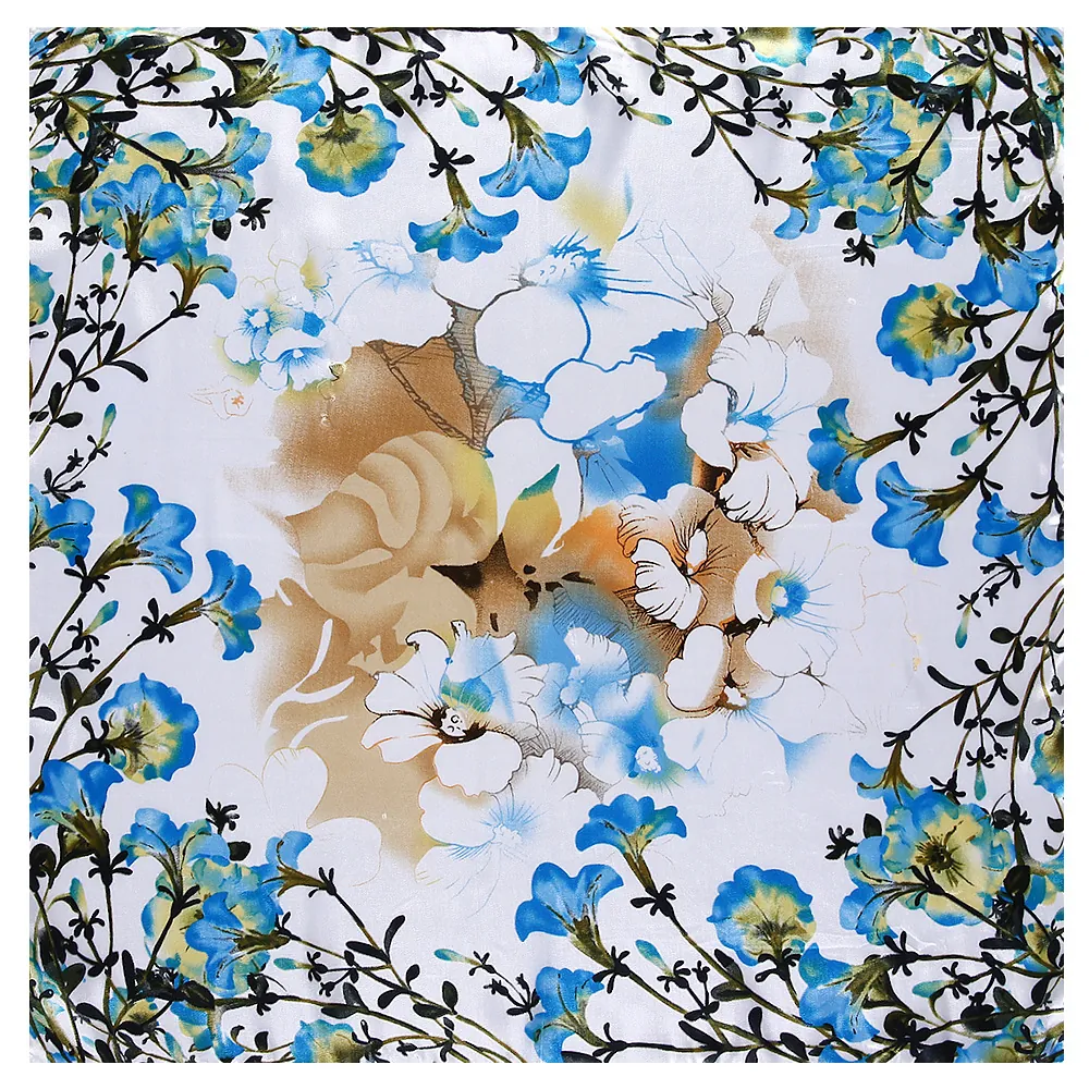 Floral Print Satin Square Scarf Elegant Faux Silk Professional Neckerchief For Women Office Daily Fashion Accessories