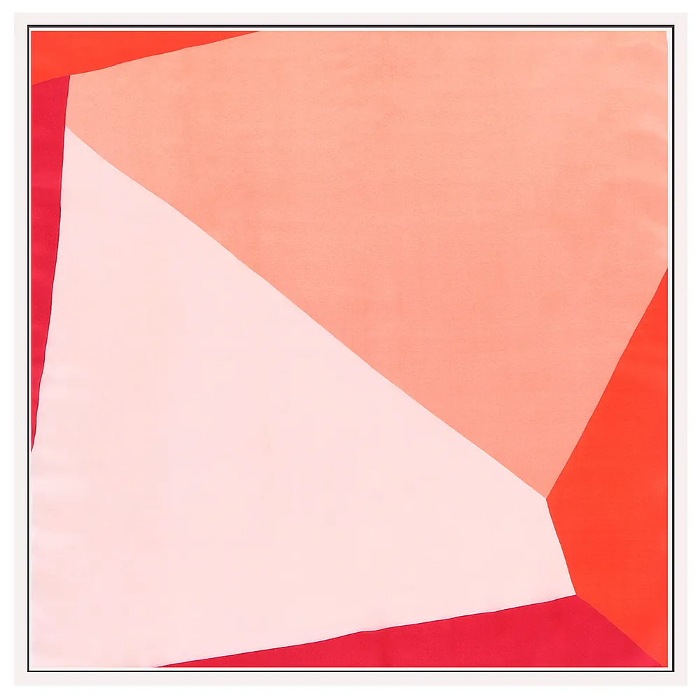 Professional Style Geometric Diamond Color Block Women Satin Scarf Elegant Silk Like Polyester Small Square Neck Scarf Decorative Shawl