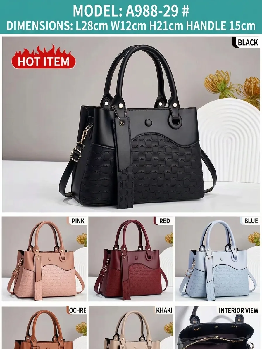 Women Fashion PU Leather Bucket Handbag Woven Texture Shoulder Crossbody Bag With Adjustable Strap Commuting Office Bag
