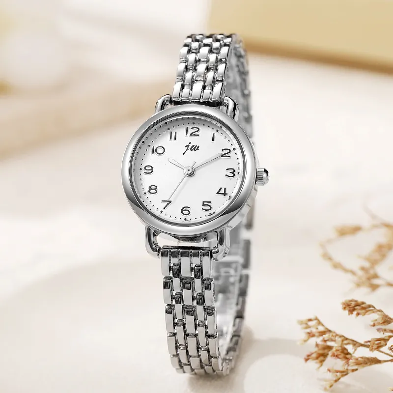 Women's Fashion Quartz Watch Small Dial Large Numbers Alloy Strap Casual Waterproof Wristwatch For Ladies