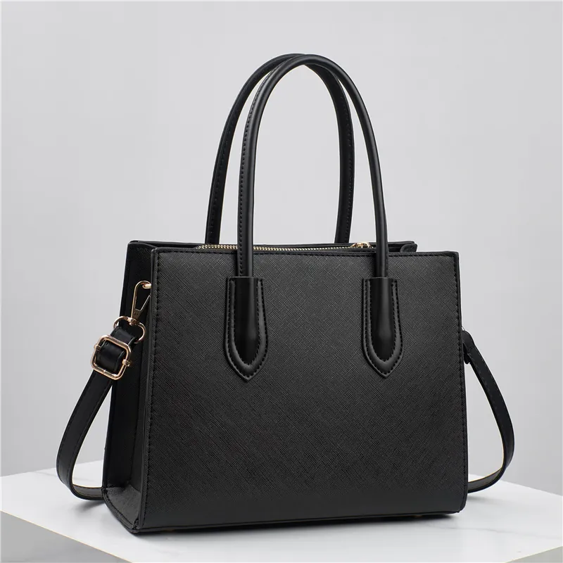 Women Fashion Saffiano PU Leather Handbag Large Capacity Top Handle Bag With Adjustable Shoulder Strap Daily Office Tote Crossbody Bag