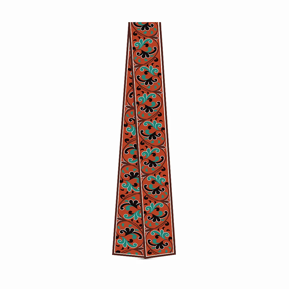 Damen Retro Barock Blumen Satin Schal Twilly Schmaler Langer Schal Für Haare Handtaschen Stirnband Halstuch Dekorativer Schal