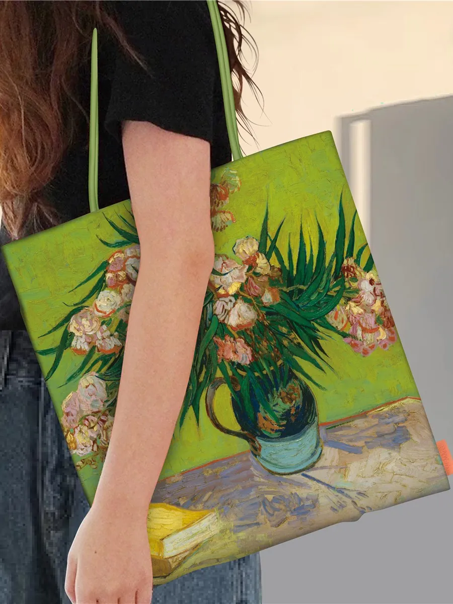 Sac Cabas pour Femmes Imprimé Peinture à l'Huile Van Gogh Grande Capacité Sac à Épaule Artistique pour Quotidien Style Littéraire