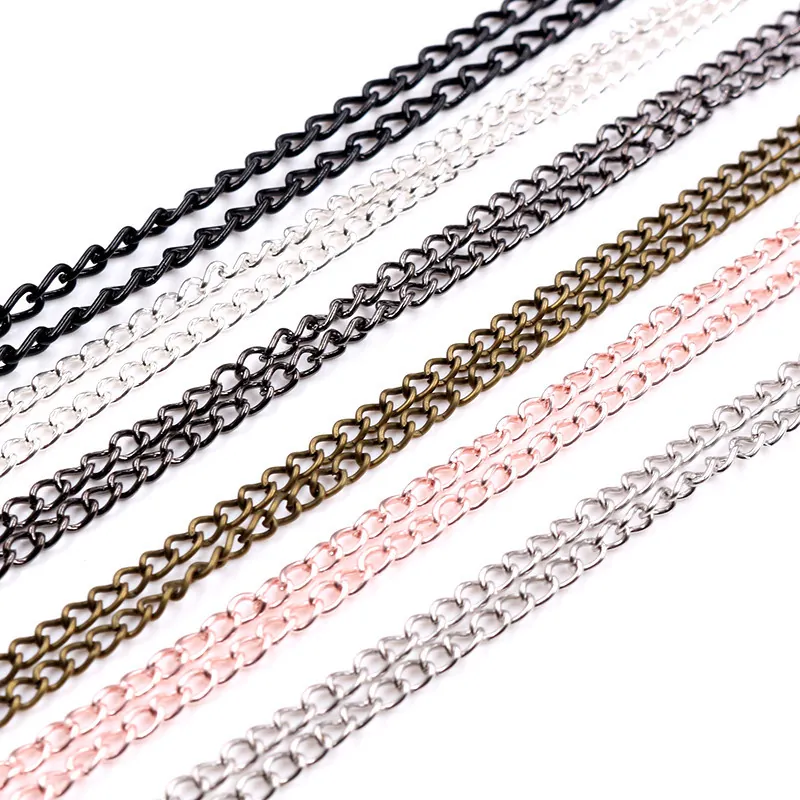 Iron DIY Necklace Chains With Lobster Clasp Link Chain For Jewelry Making Accessory Long Fine Necklace Chain Material