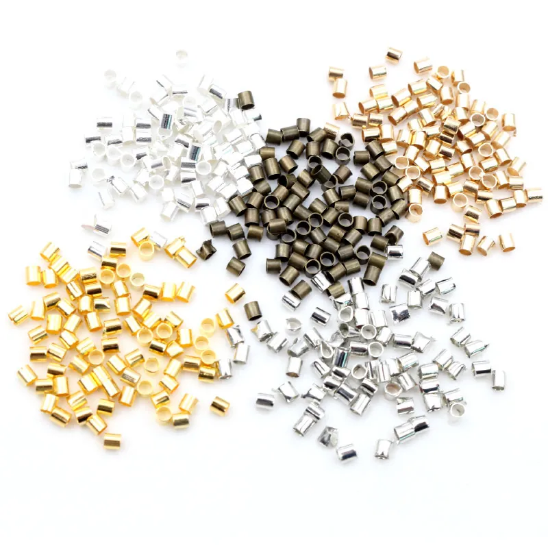 Copper Crimp Beads Positioning Tubes For DIY Jewelry Making Handcrafted Spacer Beads Metal Tubes Accessories Finding