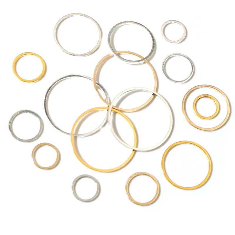 Accessori per la Creazione di Gioielli DIY in Rame Puro Galvanizzato Cerchi Tondi Connettori Varie Dimensioni per Orecchini Componenti Artigianali
