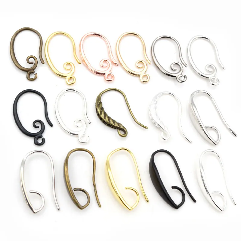 Copper Plated Earring Hooks Findings For DIY Jewelry Making French Retro Earring Hooks Scroll Pattern Earring Making Parts