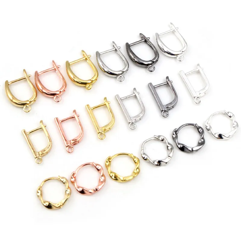 Ganchos para Pendientes de Cobre Galvanizado para Fabricación de Joyas DIY Accesorios de Pendientes Torsados para Mujer