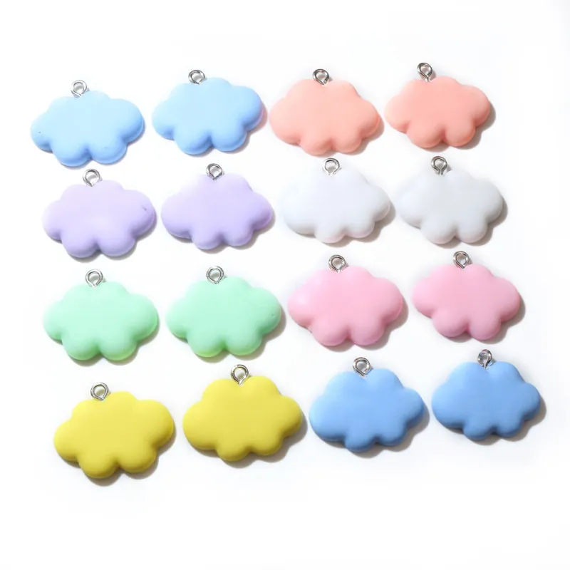 Resin Cloud Pendants DIY Jewelry Making Accessories For Keychain Necklace Decoration Macaron Matte Cloud Charms Pack