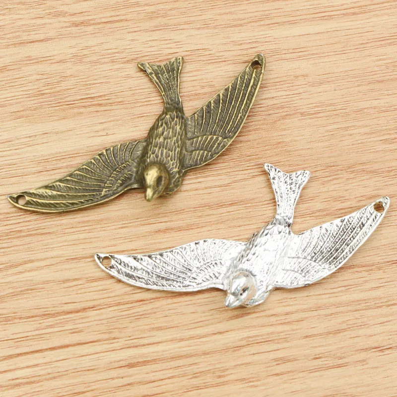 Legierung Fliegender Adler Vogel Anhänger Für DIY Schmuckherstellung Antik Silber Bronze Tier Schwalbe Verbinder Charms