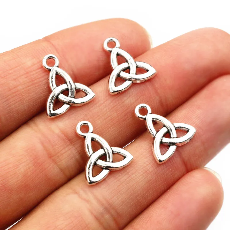 Antique Silver Alloy Celtic Knot Triquetra Pendant For DIY Jewelry Making Necklace Bracelet Vintage Geometric Accessory