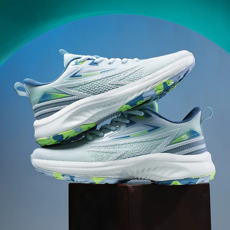Unisex Breathable Mesh Running Shoes Lightweight Non-slip Thick Bottom Athletic Sneakers Casual Walking Gym Sports Shoes For Men Women