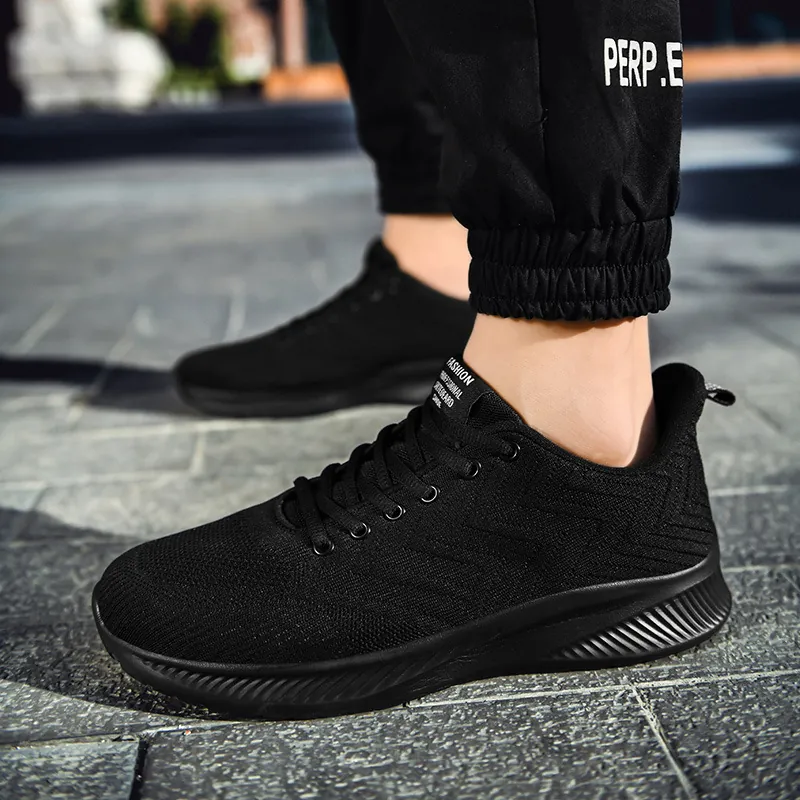 Men Breathable Mesh Running Shoes Lightweight Athletic Sneakers Fashion Casual Walking Shoes Large Size Sport Footwear