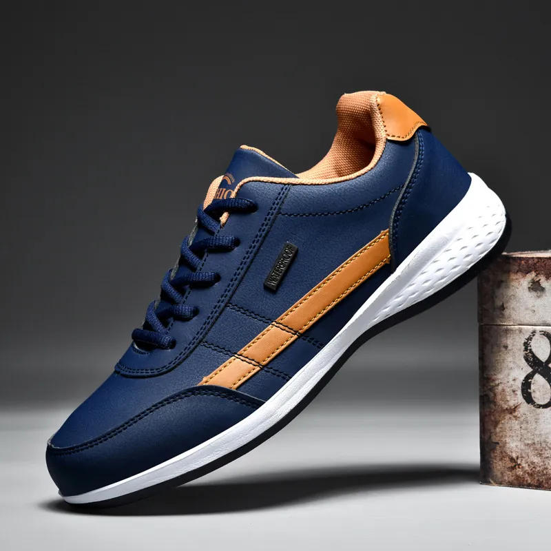 Herren Casual Sneaker Wasserdicht Kunstleder Outdoor Wanderschuhe Atmungsaktiv Leicht Stoßdämpfend Sportschuhe Für Herren