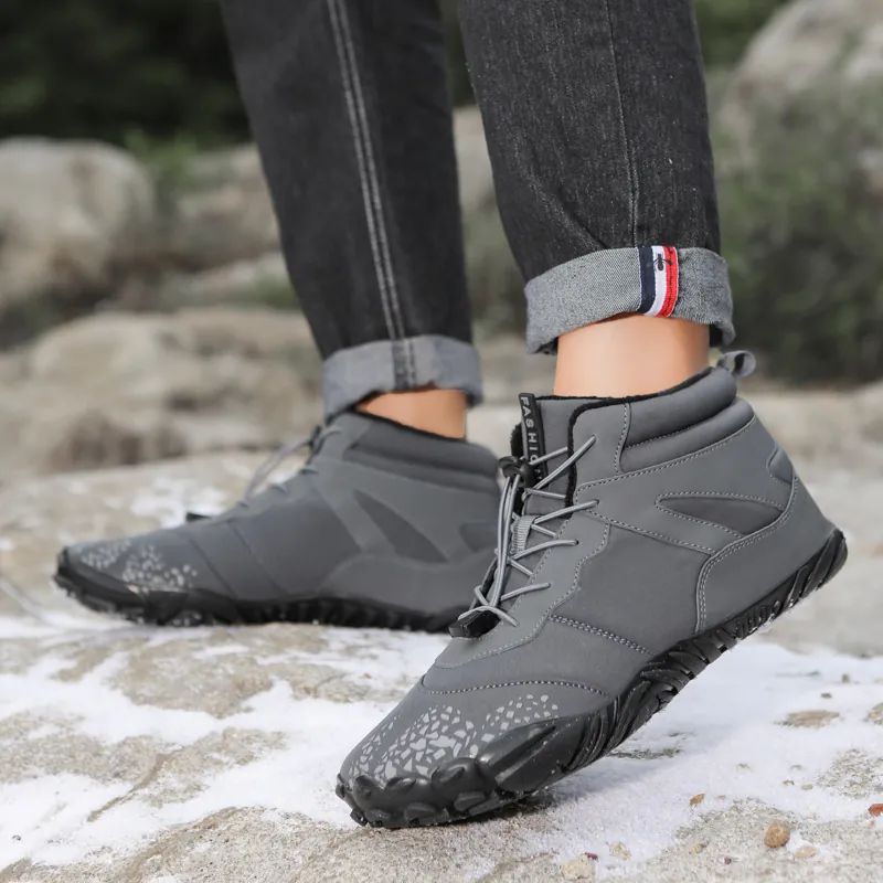 Winter Snow Boots Waterproof Outdoor Hiking Shoes For Men And Women Warm Plush Lined High Top Non-Slip Rubber Sole Sports Sneakers