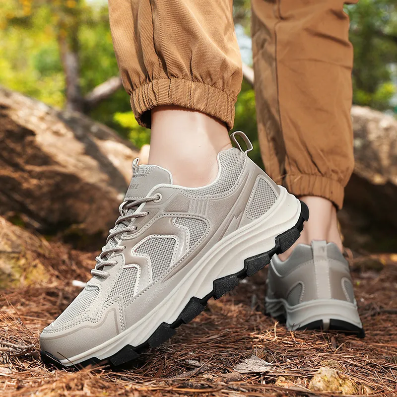 Herren Outdoor Wanderschuhe Mesh Atmungsaktiv Rutschfest Verschleißfest Trekking Sneakers Für Herren Lässige Trailrunning-Laufschuhe