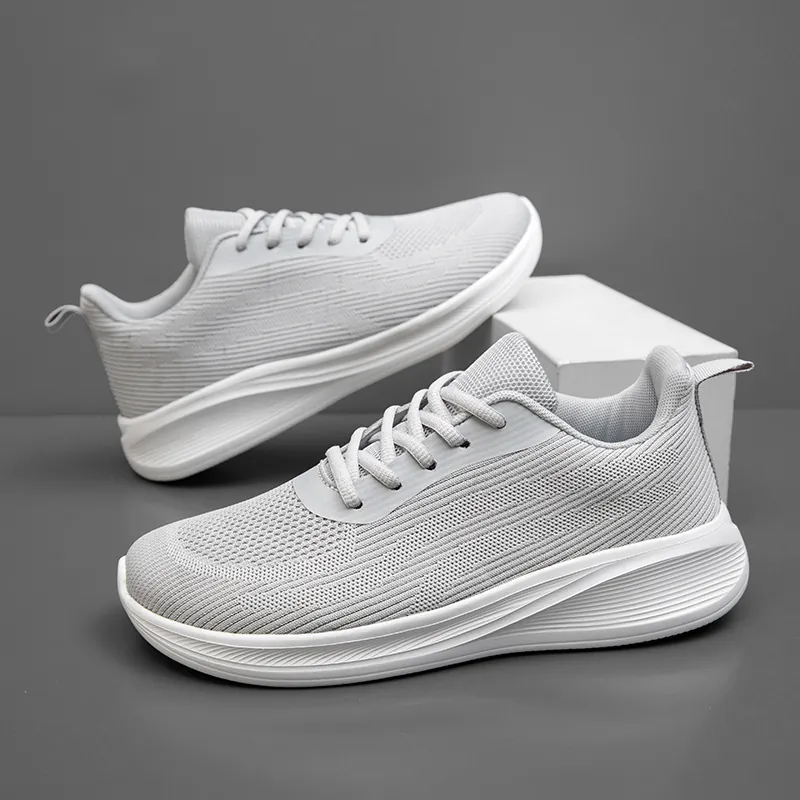 Chaussures de Course en Maille Respirante pour Hommes Légères Amortissantes Sneakers de Sport pour Marche Extérieure Jogging