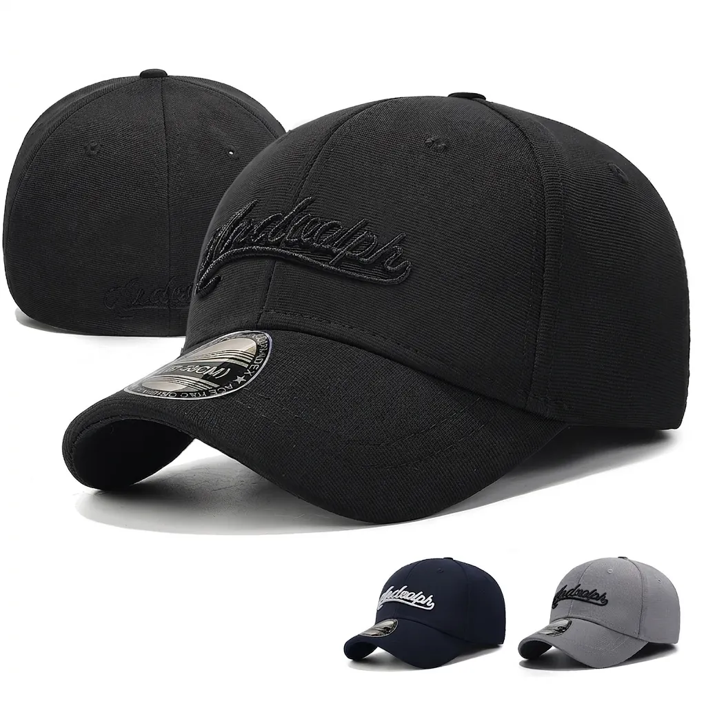 Casquette de Baseball Unisexe à Bord Court Avec Broderie Alphabet 3D Chapeau Pare-soleil en Polyester Respirant Réglable Sports Dad Hat