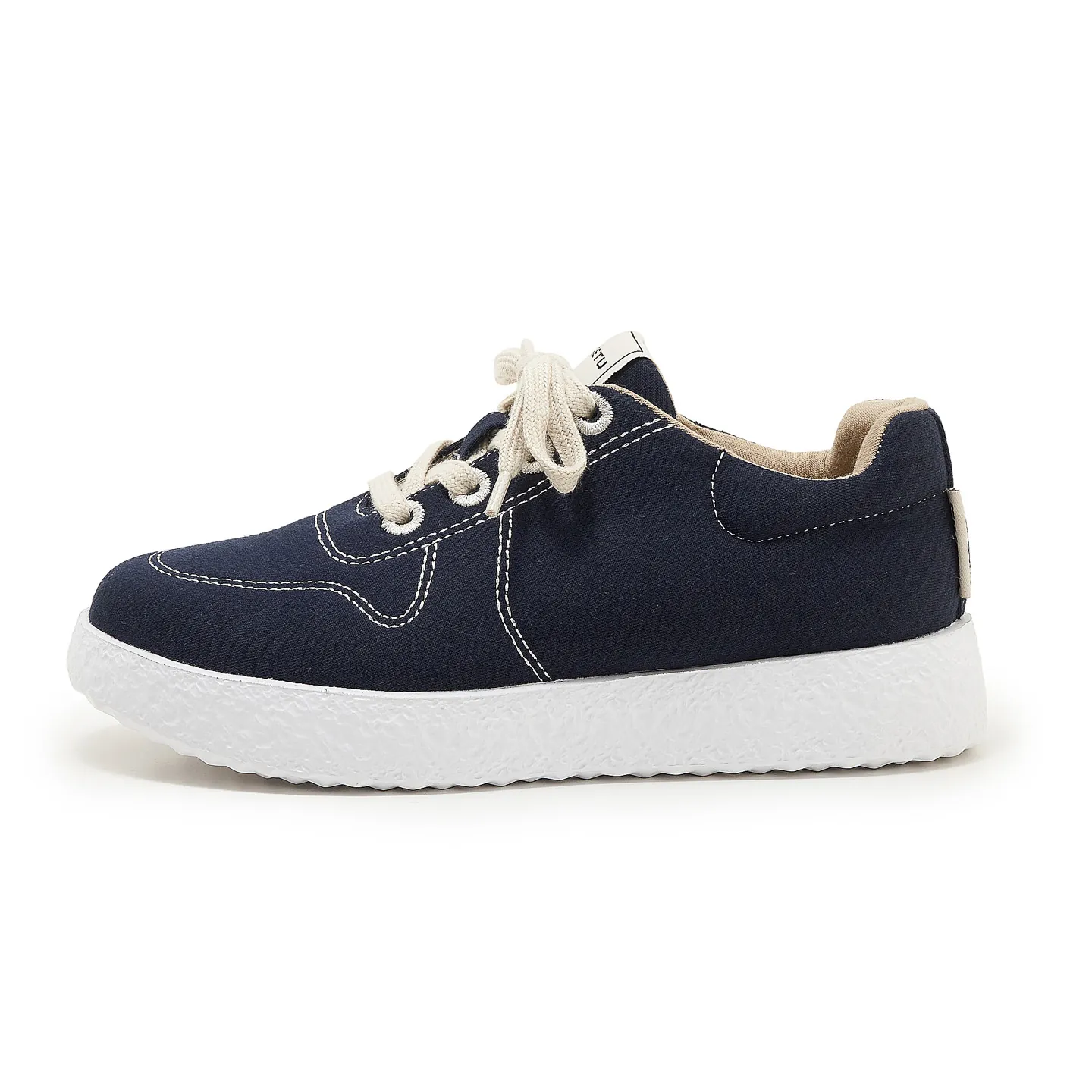 Women's Comfortable Lightweight Canvas Sneakers Non-Slip Breathable Thick Sole Casual Sports Shoes Lace-up Preppy Walking Shoes