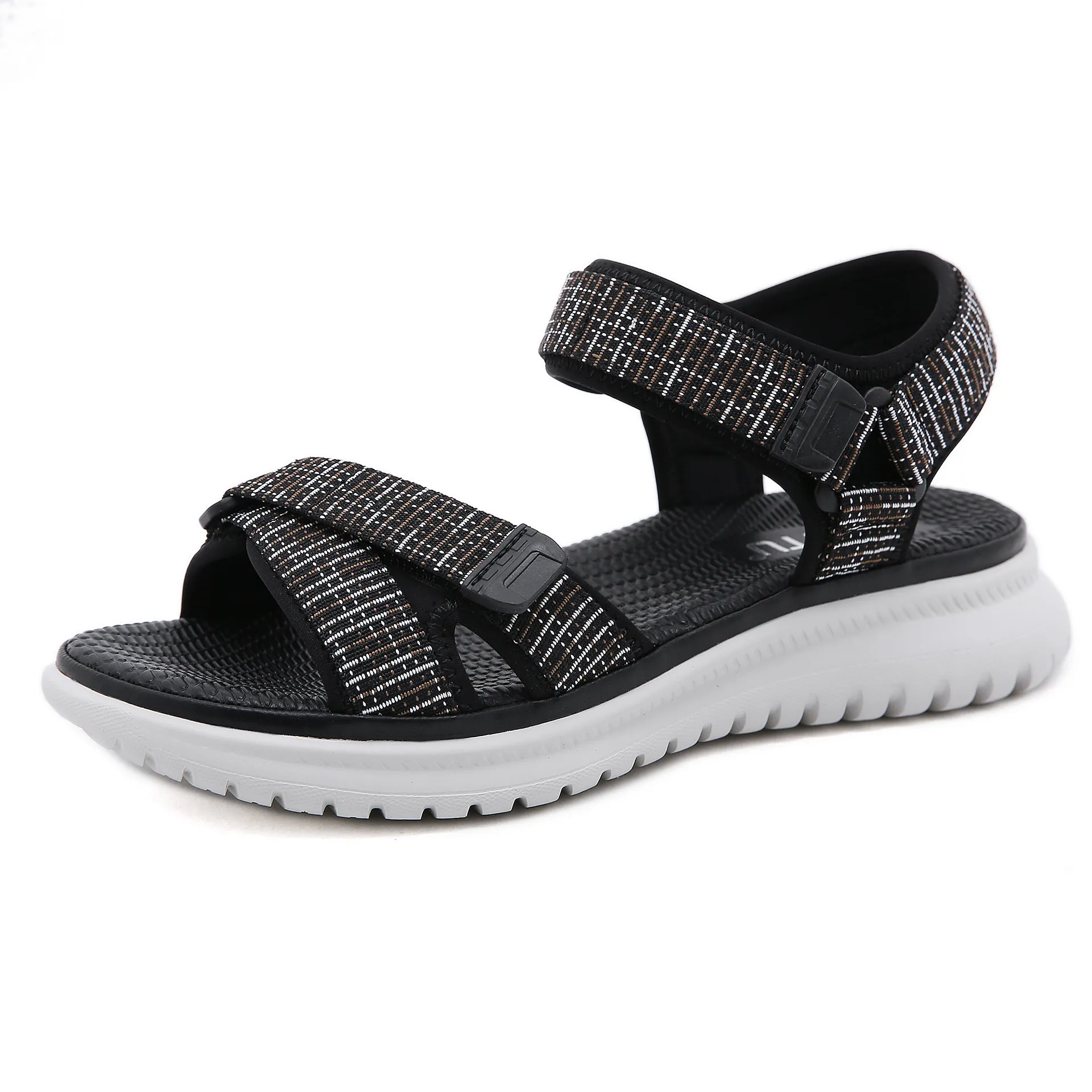 Women's Sporty Platform Wedge Sandals Lightweight Breathable Casual Summer Shoes With Adjustable Velcro Straps Non-Slip