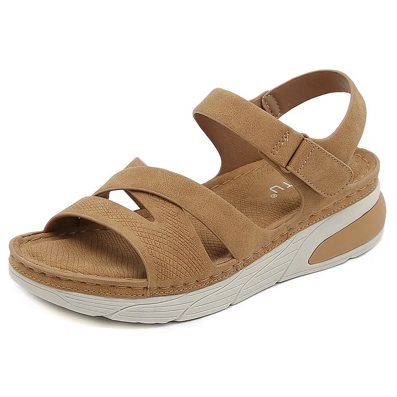 Sandali Sportivi Casual da Donna con Suola Spessa Sandali a Zeppa con Cinturini in Velcro Regolabili Scarpe Comode e Leggere