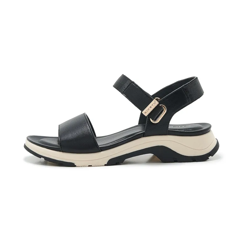 Women's Casual Sports Wedge Sandals Platform PU Leather Summer Shoes With Hook-and-Loop Closure Comfortable Footwear