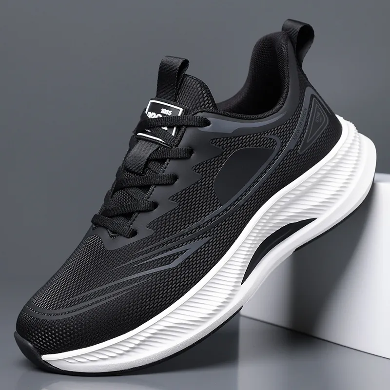 Zapatillas de Moda para Hombre Zapatos Casuales de Malla Transpirable Suela Gruesa de EVA Ligera Zapatos para Correr Deportivos Bloque de Color