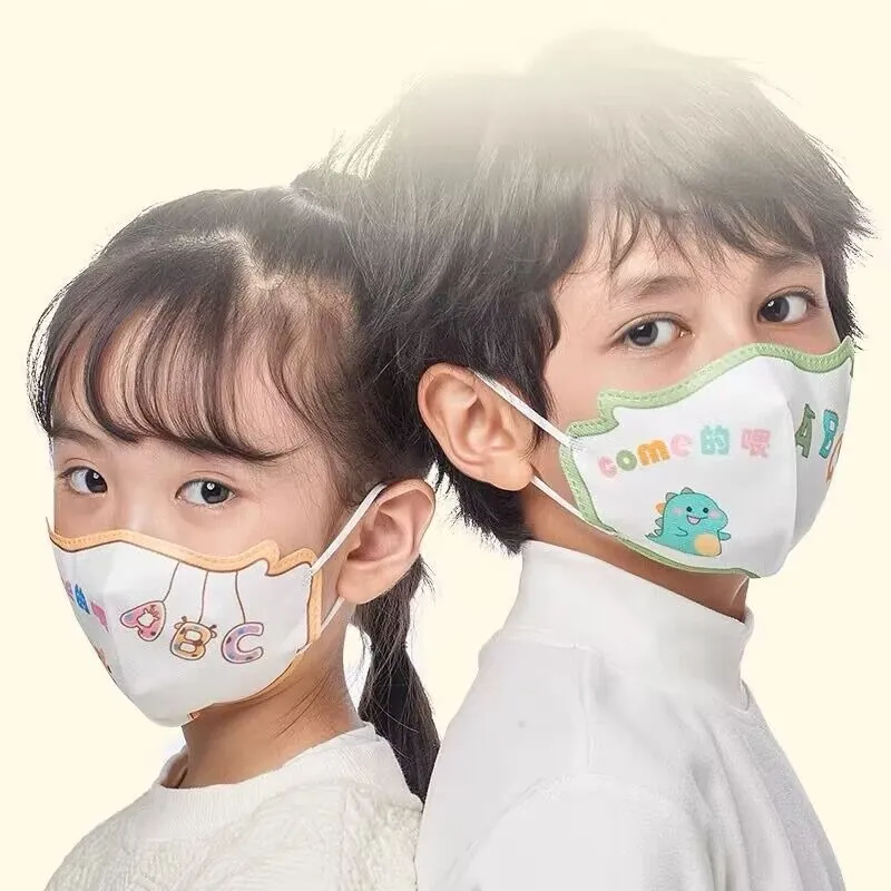 Kids 3D Stereo Disposable Face Masks 5 Layer Protection Breathable Protective Mask For Children 3-12 Years Cartoon Print