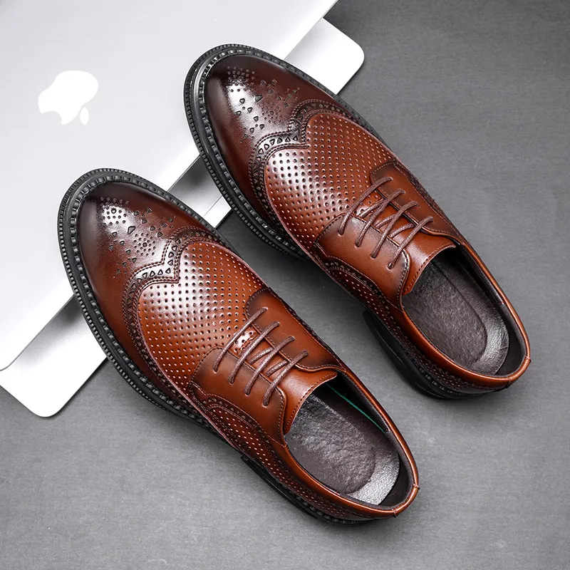 Ανδρικά Επιχειρηματικά Παπούτσια Oxford Brogue Wingtip Σκαλιστά Αναπνεύσιμα Διάτρητα Παπούτσια Γάμου για Άνδρες Γραφείο Συμπόσιο Επίσημα