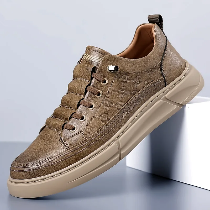 Ανδρικά Casual Παπούτσια Skate Δέρμα Μικροϊνών Ρετρό Slip On Μαλακή Σόλα Αδιάβροχα Sneakers Πεζοπορίας για Άνδρες Καθημερινά