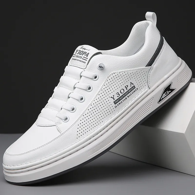 Men's Casual Board Shoes 2026 Summer New Versatile Trendy Slip-On White Shoes Hollow Out Breathable Sports Casual Sneakers
