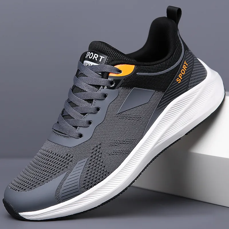 Scarpe da Corsa in Mesh Traspirante da Uomo Sneakers Casual Atletiche Leggere Antiscivolo Flyknit Sport Fashion Scarpe da Passeggio per l'Estate