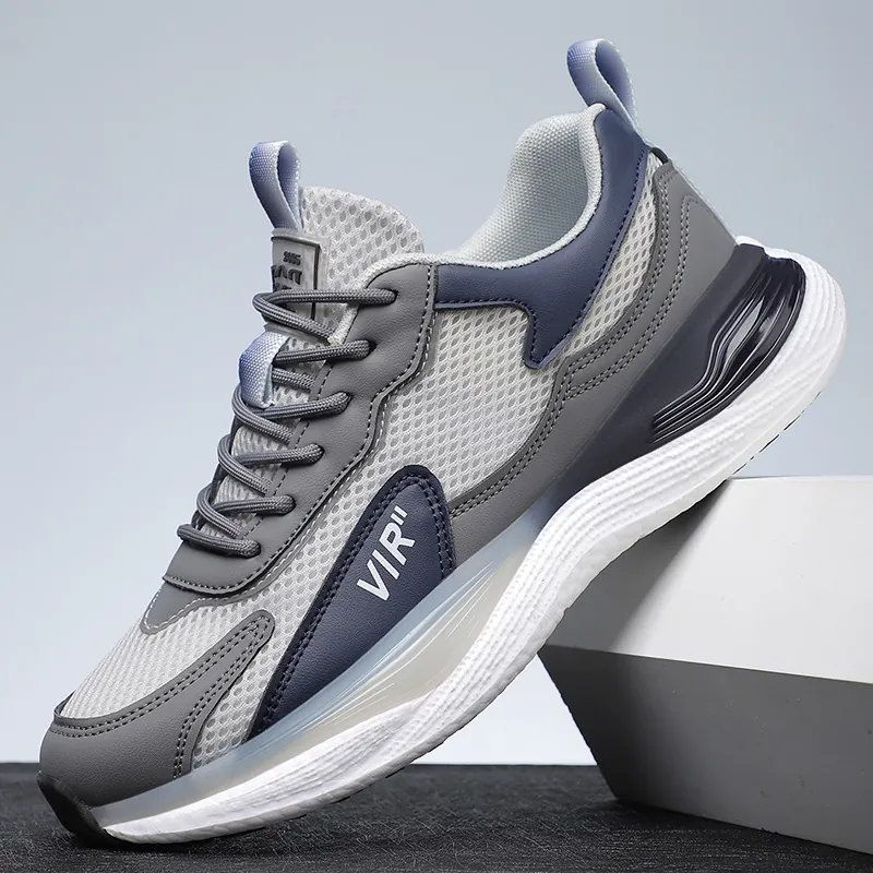 Herren Atmungsaktiv Mesh Sportschuhe Leicht Freizeit Sneaker Dicke Sohle Rutschfest Laufschuhe Für Männer Sommer Winter Mode Große Größe