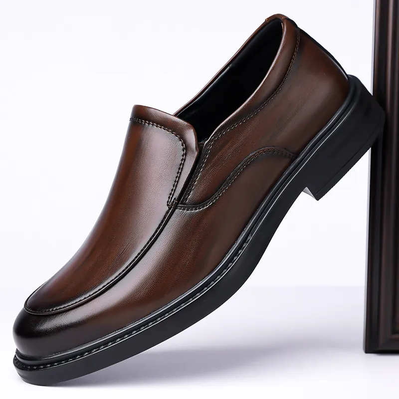 Ανδρικά Επίσημα Δερμάτινα Μοκασίνια Slip-On Παπούτσια Εργασίας Αντιολισθητικά Αναπνεύσιμα Βρετανικό Στυλ για Γάμο Γραφείο